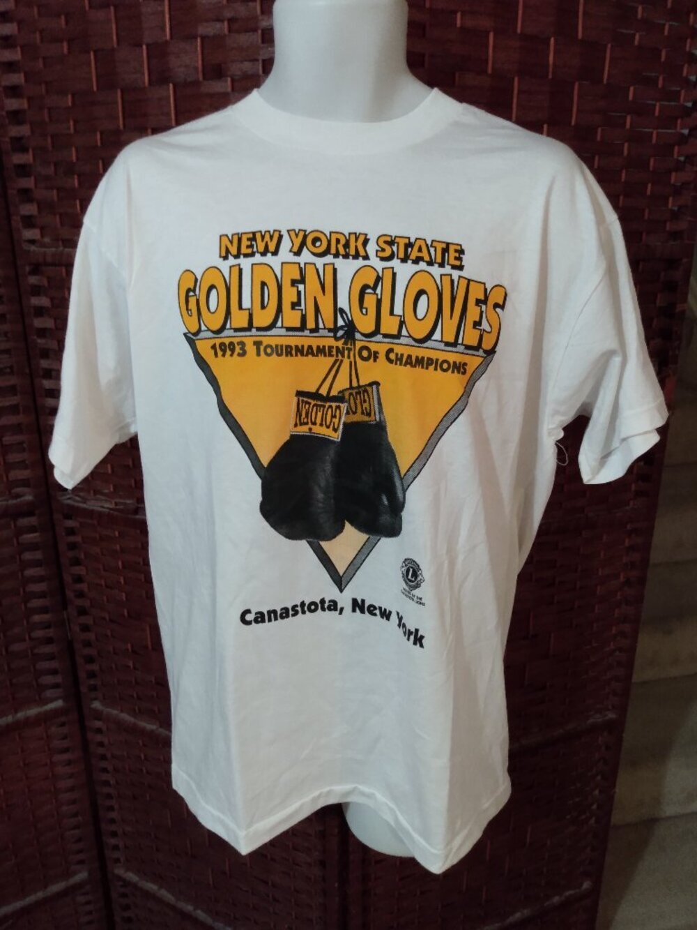 Vintage 90s Boxing T Shirt New York State Golden Gloves Tournament Of Champions